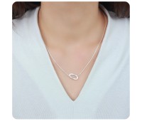 Letter O Silver Necklace SPE-5529